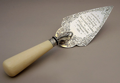 Antique Silver Commemorative Ceremonial Trowel - UCT (University of Cape Town) Foundation Stone - William Hawke